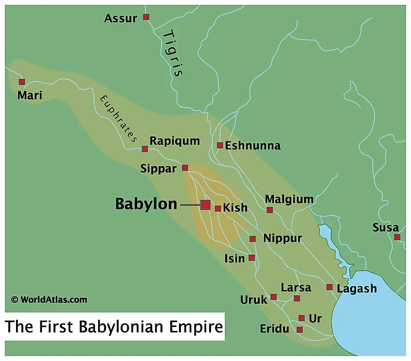 Map of first Babylonian empire