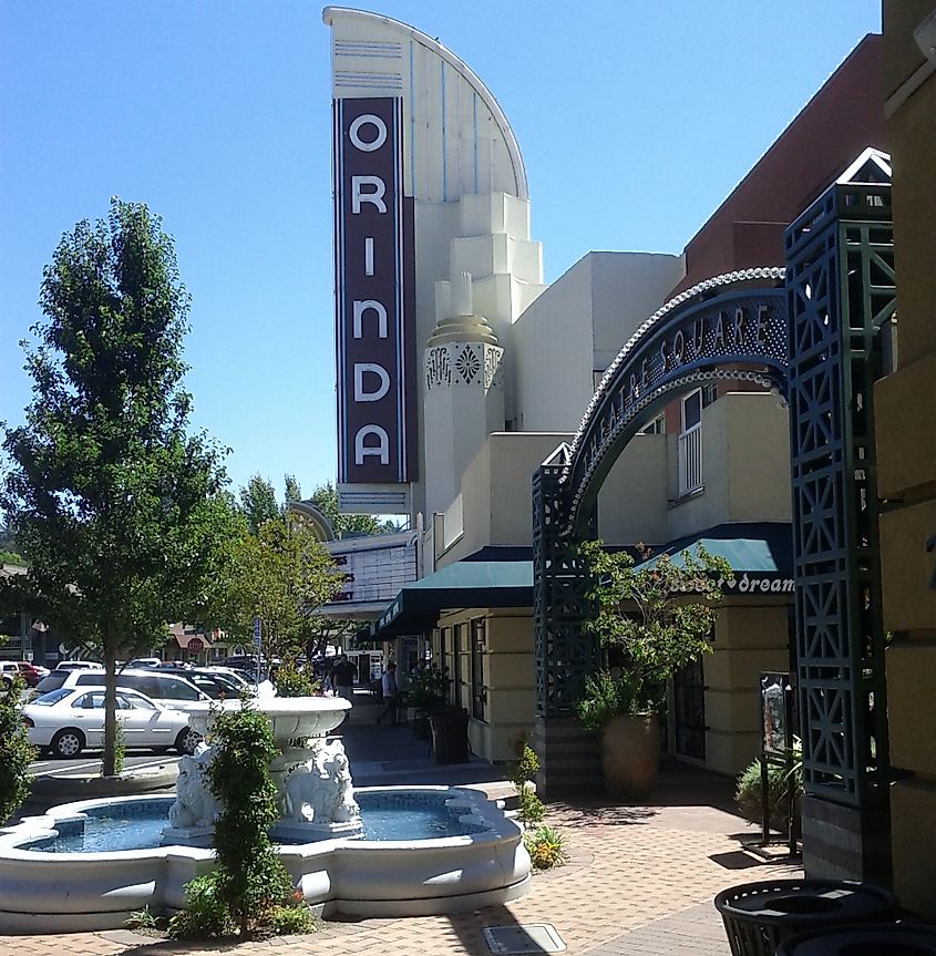 View of downtown Orinda in California.