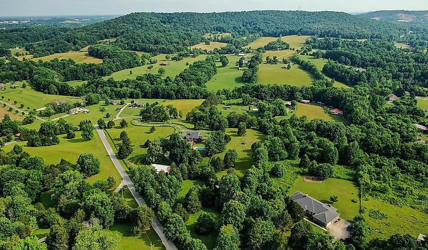 Aerial view of Cookeville, Tennessee