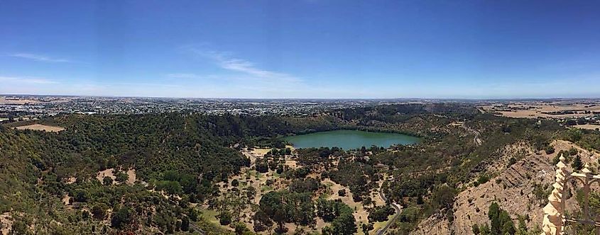 Panorama of Valley Lake near Mount Gambier, South Australia.