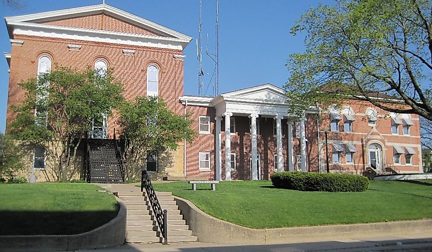 The Carroll County Courthouse in Mount Carroll, Illinois, constructed 1895.