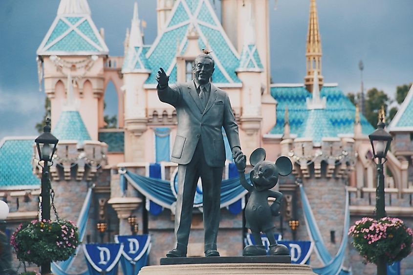 Sleeping Beauty Castle at Disneyland Park in Anaheim, California, the only Disney theme park Walt Disney personally saw open during his lifetime.
