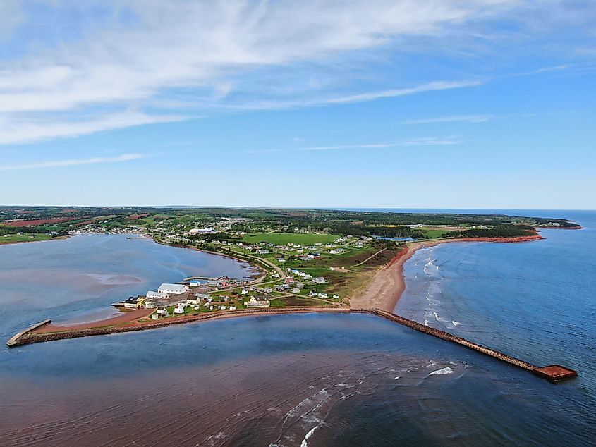 Aerial view of the harbour at North Rustico, Prince Edward Island
