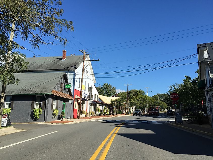 East along Main Street in The Plains, Virginia.