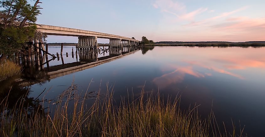 Sunset over the Ashepoo River in ACE Basin, South Carolina.