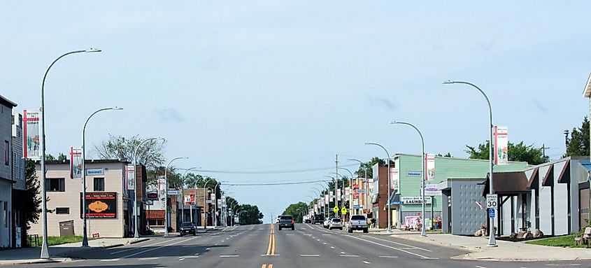 View of downtown Gilbert in Minnesota.
