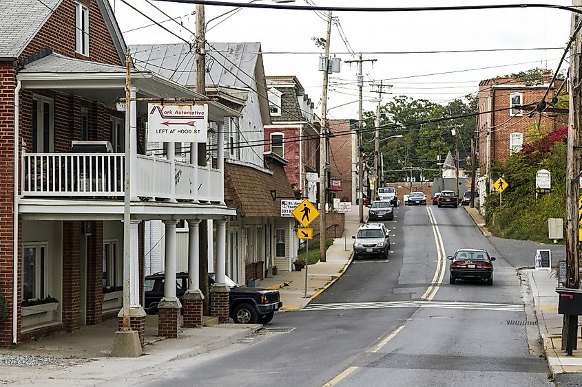 Mount Airy main street in Maryland