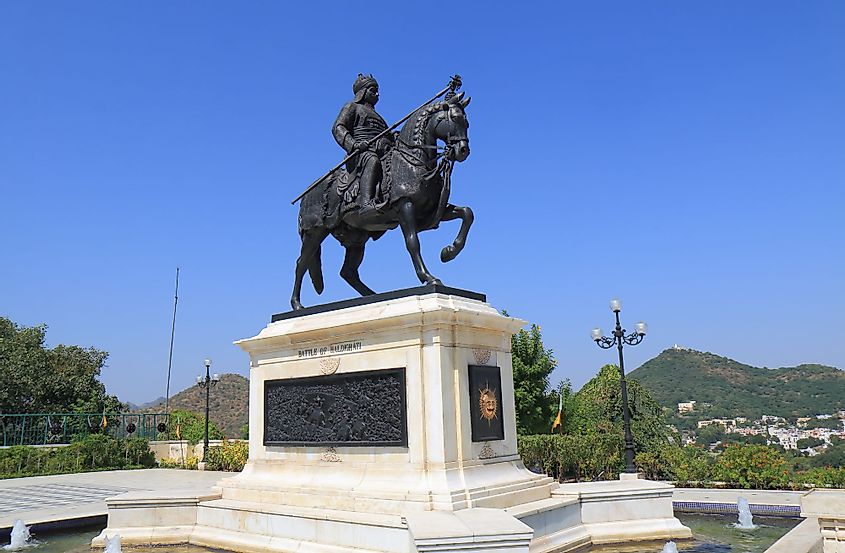 Statue of Maharana Pratap in Moti Magri, Udaipur, India