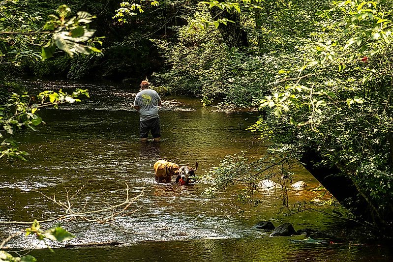 Fishing near East Haddam, Connecticut.