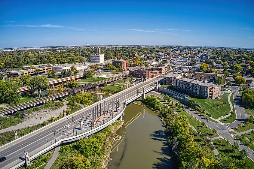Aerial view of Moorhead, Minnesota