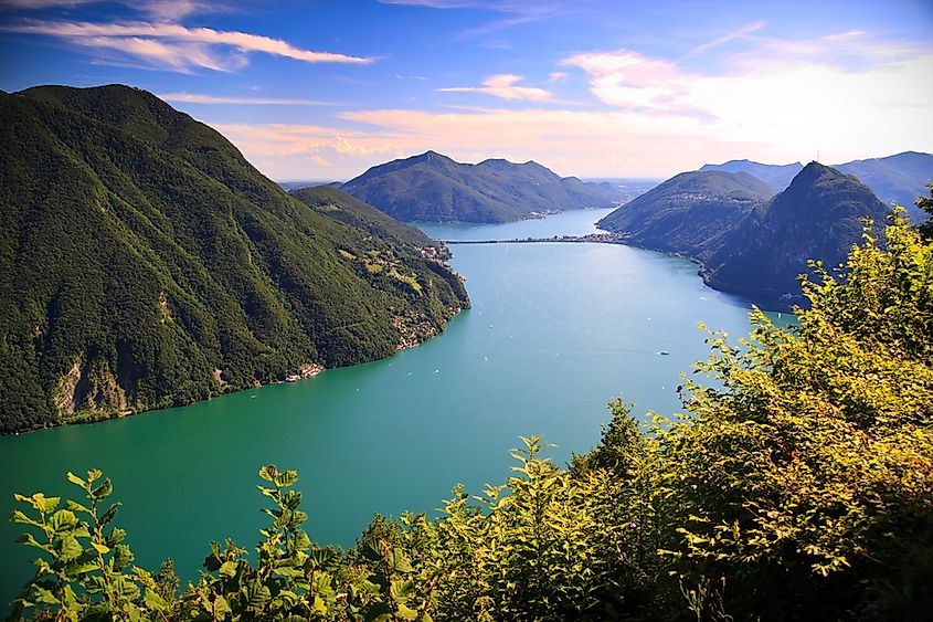 Lake Lugano in Switzerland.