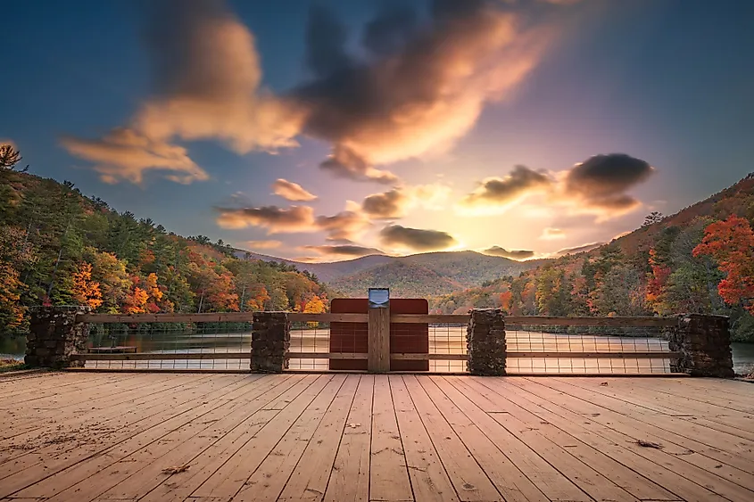 View of Lake Trahlyta in Vogel State Park, Blairsville, Georgia