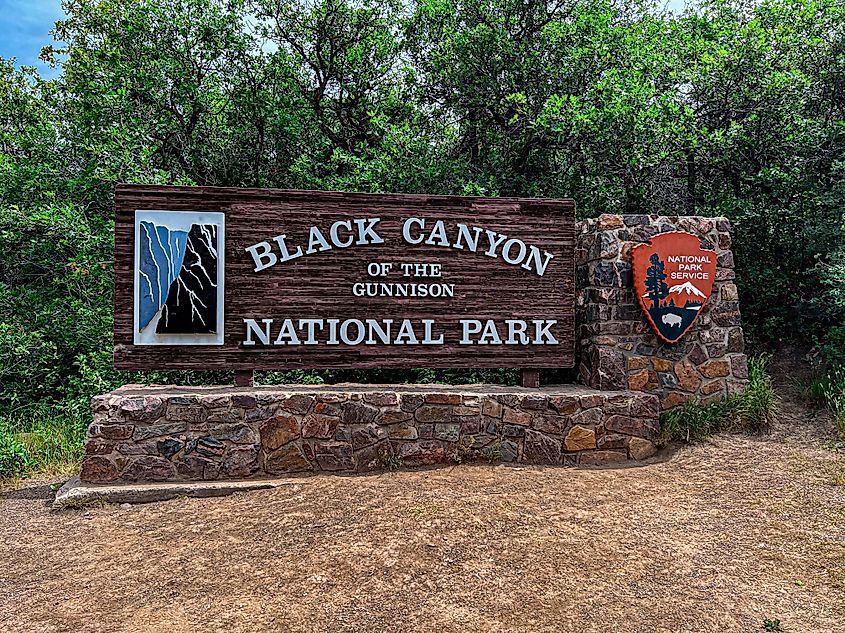 Entrance sign at Black Canyon of the Gunnison National Park