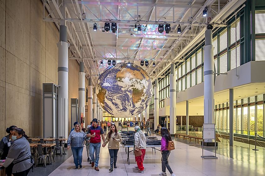 Main entrance hall inside the Houston Museum of Natural Science.