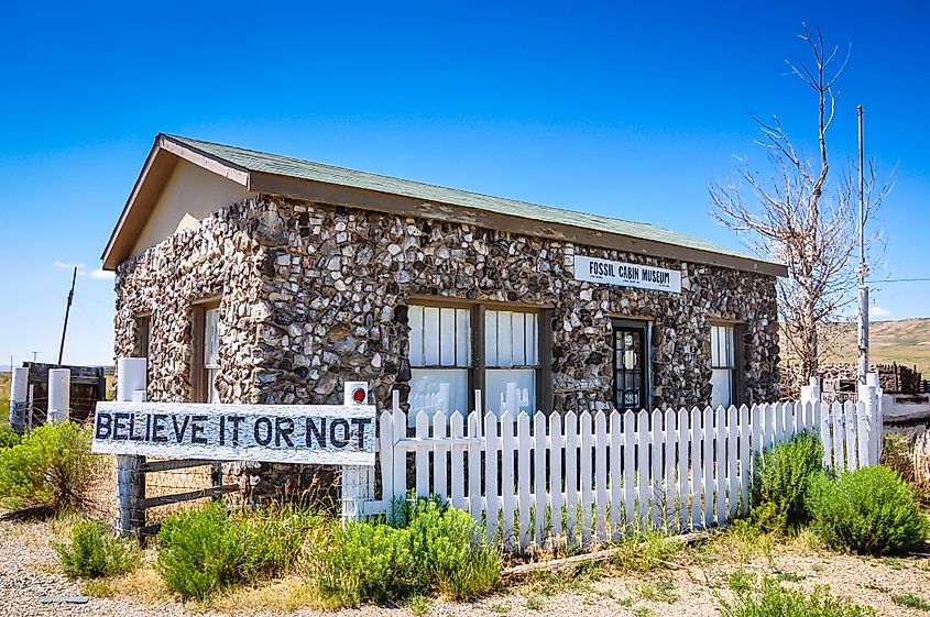 Fossil Bone Cabin in Medicine Bow, Wyoming.