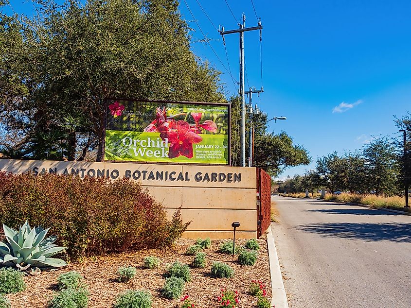 At the entrance of San Antonio Botanical Garden