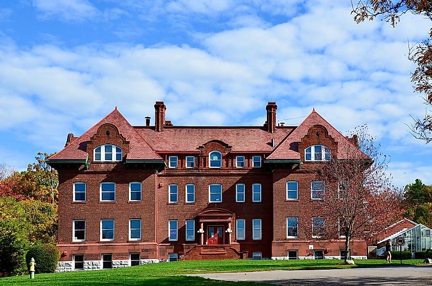 Zabriskie Hall at Wells College campus in Aurora, New York