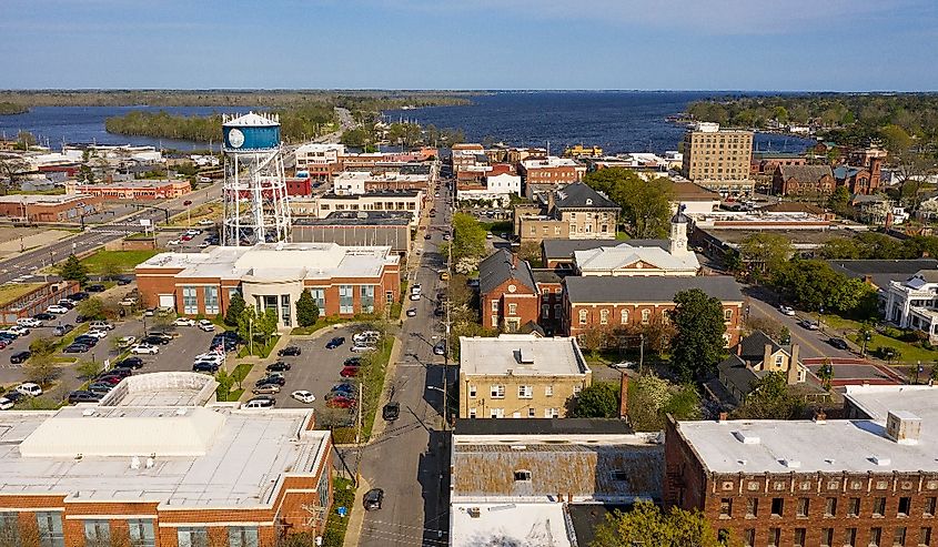 Aerial view of Elizabeth City, North Carolina