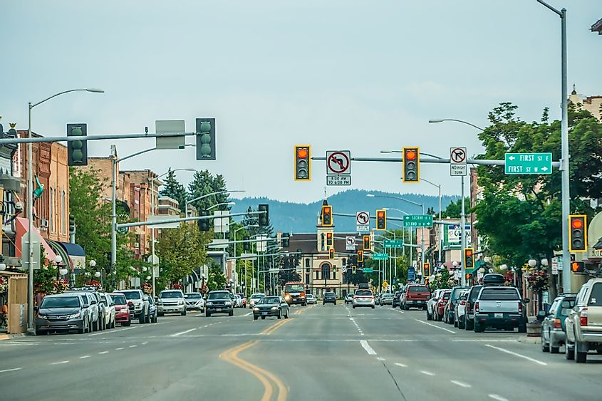 Main Street in Kalispell, Montana.