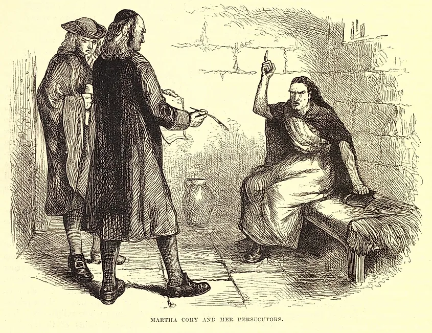 Martha Cory in jail for witchcraft during the Salem Witch Trials.