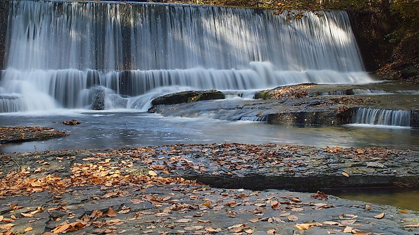 Waterfall cascade at Sawkill Creek Milford PA.