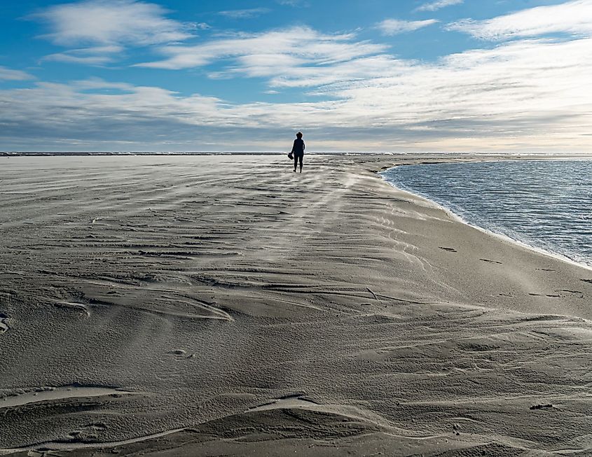 Walking around the beach at sunset on Seabrook Island, South Carolina