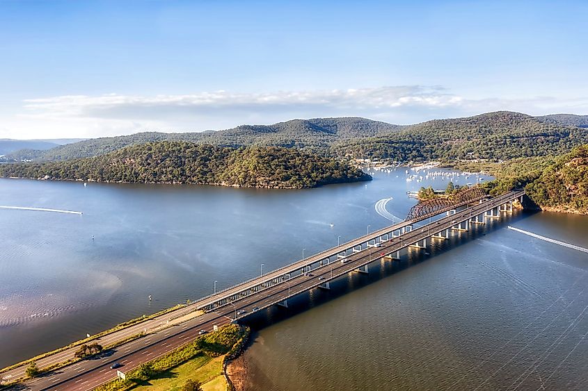 Motor and Railway bridges across the Hawkesbury River