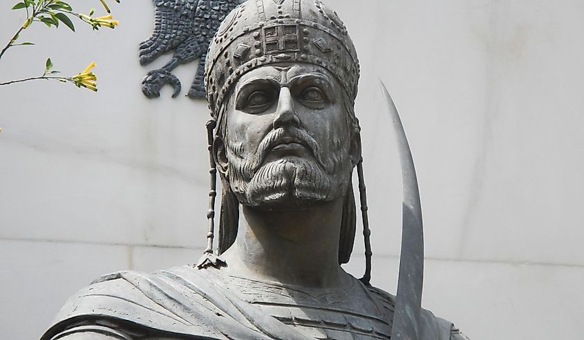 The statue of the last Roman Emperor Constantine XI