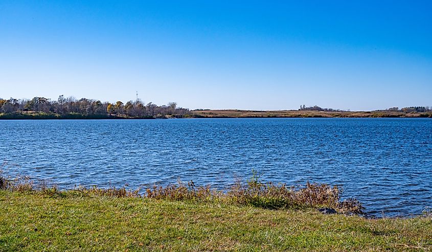 Open blue water at Big Creek Lake, Polk City, Iowa