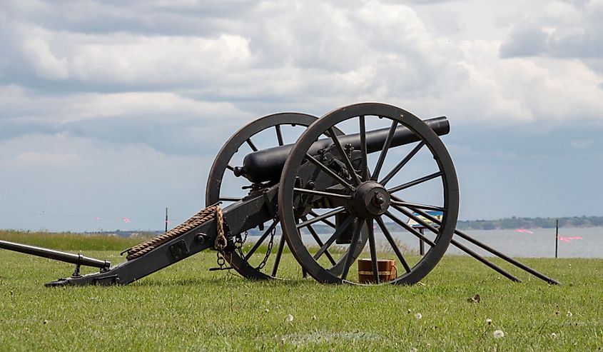 Replica Cannon on the grounds of Fort Stevenson, Garrison, North Dakota