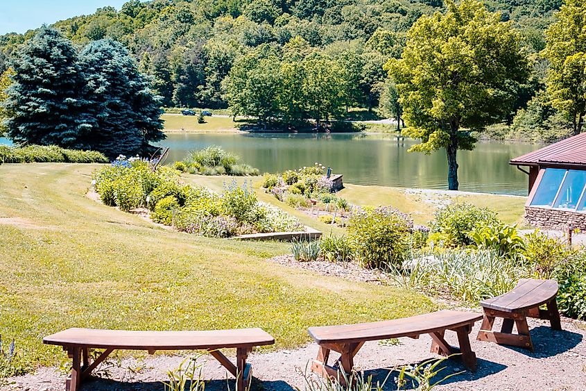 Flower garden at a park in Indiana Pennsylvania