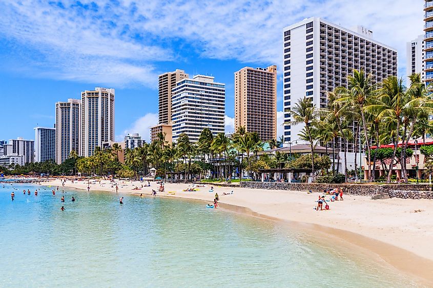 Waikiki Beach in Honolulu, Hawaii