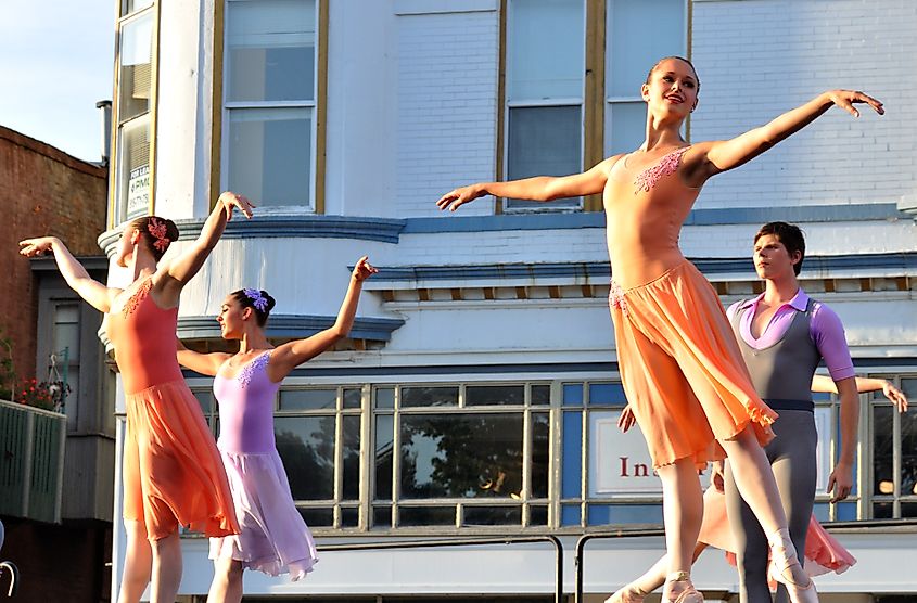 Ballet performance in Fairfield, Iowa.