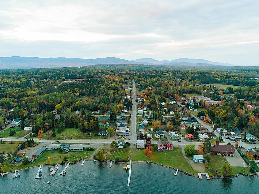 Aerial view of Rangeley, Maine