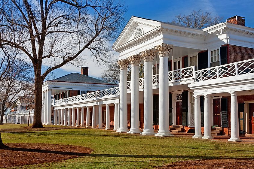 The Academical Village at the University of Virginia in Charlottesville.