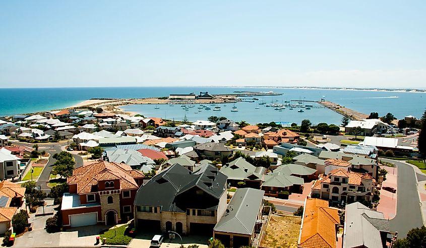 Aerial view of a neighborhood in Bunbury.
