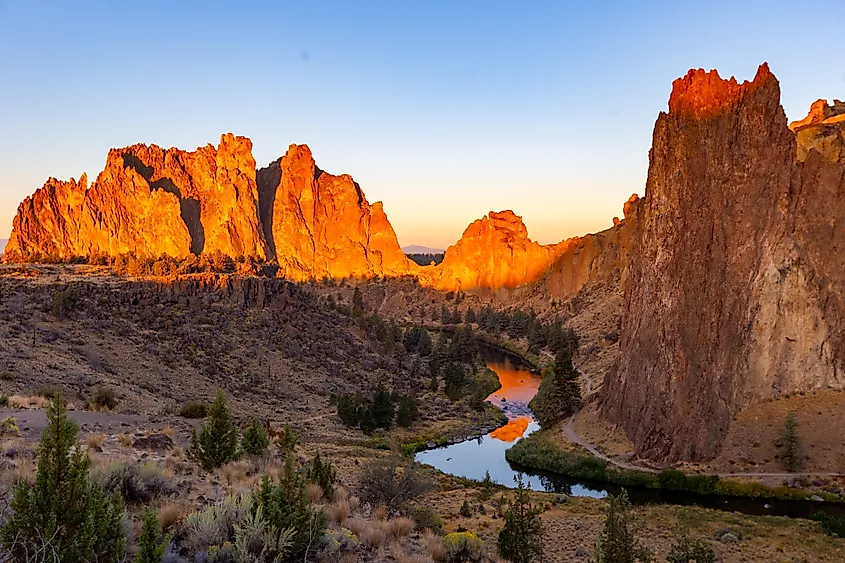 Sunrise in Smith Rock State Park near Bend, Oregon.