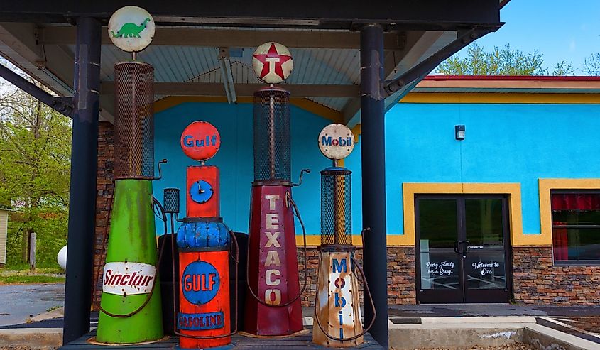 Rural gas pump in Morristown, Tennessee.