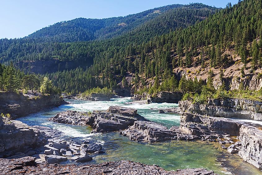 The famous Kootenai Falls near Lander, Wyoming