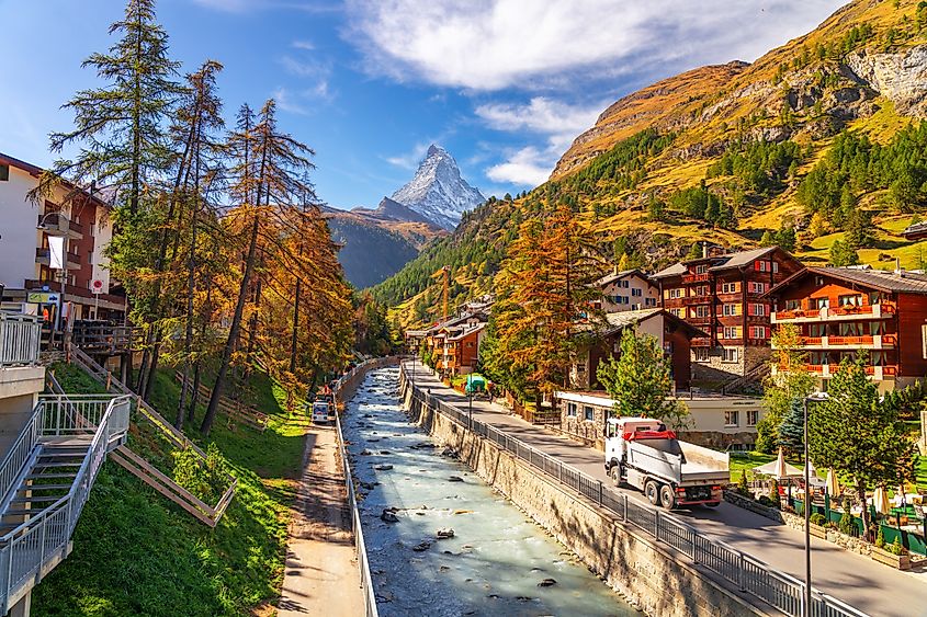 The breathtaking mountain town of Zermatt, Switzerland.