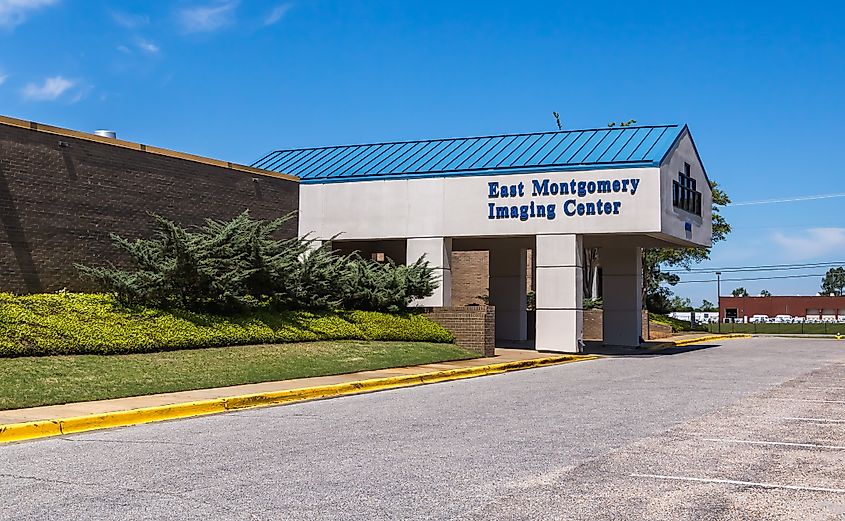 East Montgomery Imaging Center, the primary medical imaging center in Montgomery, Alabama. Editorial credit: Mccallk69 / Shutterstock.com