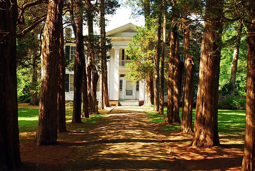 Oxford, MS, USA. A tree lined path leads to Rowan Oak, William Faulkner's home in Oxford, Mississippi.