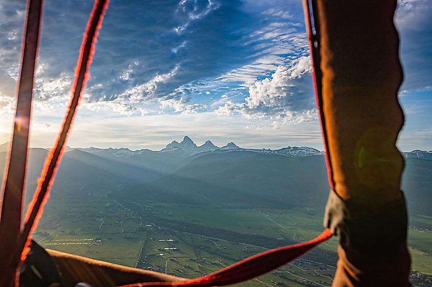 A hot air balloon view from Driggs, Idaho