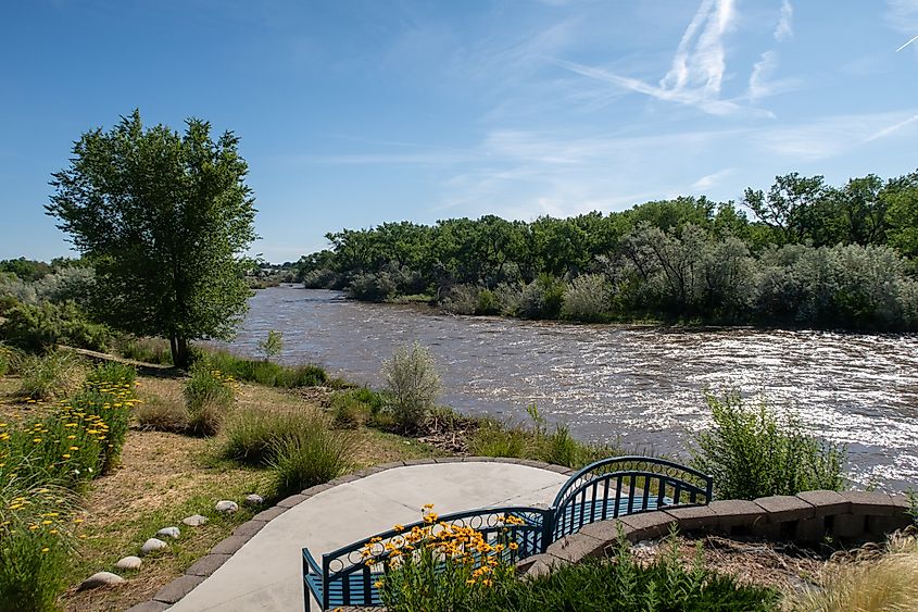The Animas River in Farmington, New Mexico.