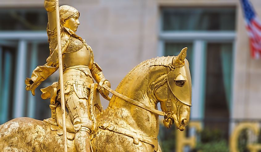 Golden statue of Joan of Arc