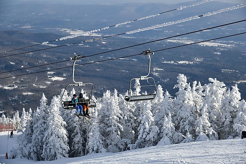 Chairlifts in Stowe, Vermont.
