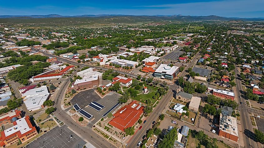 Aerial view Las Vegas, New Mexico.