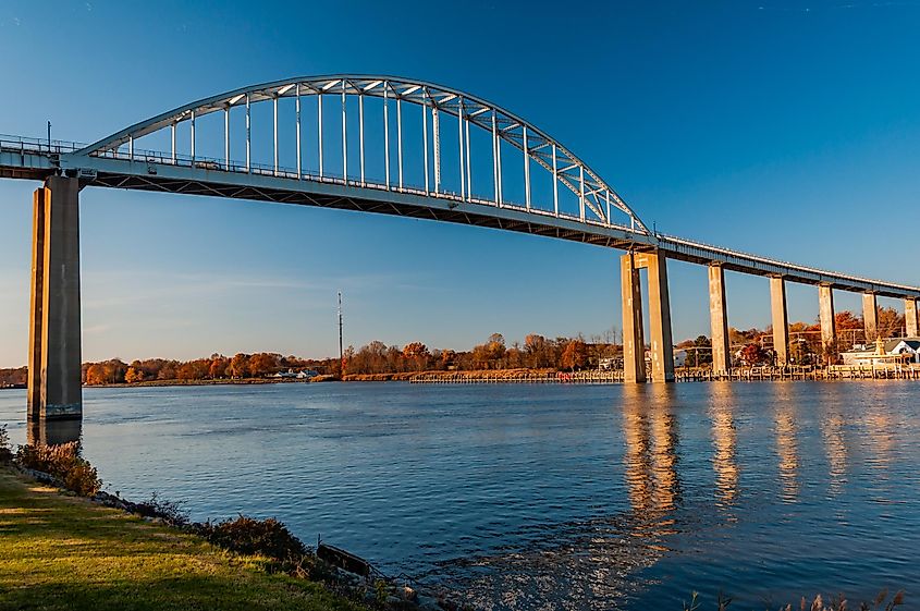 Chesapeake City Bridge at Sunset, Maryland USA, Chesapeake City, Maryland