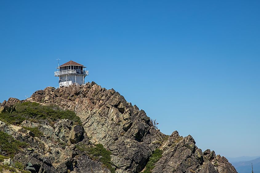 Historic Mills Peak Lookout above Graeagle in Plumas County California, USA.