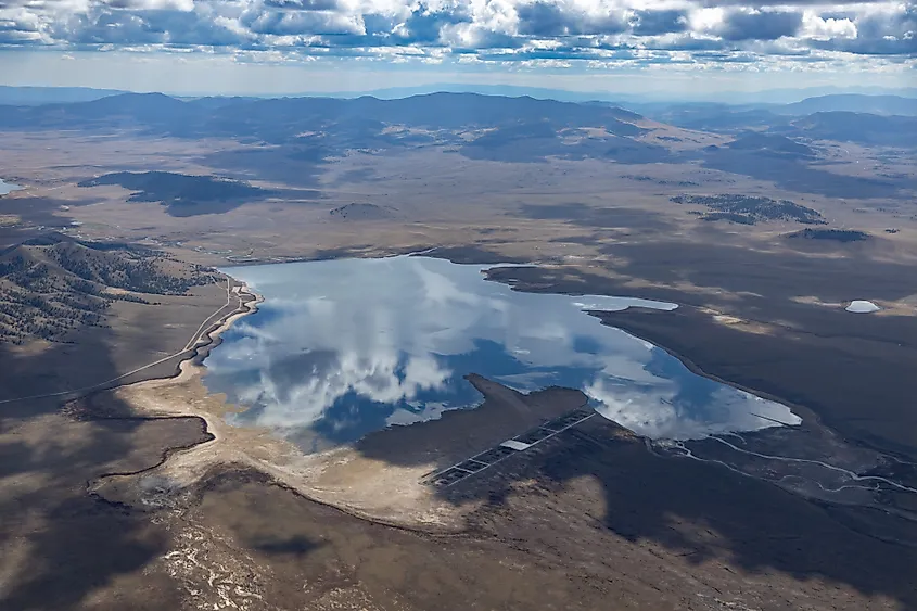 Aerial view of Sprinney Mountain Reservoir, Colorado
